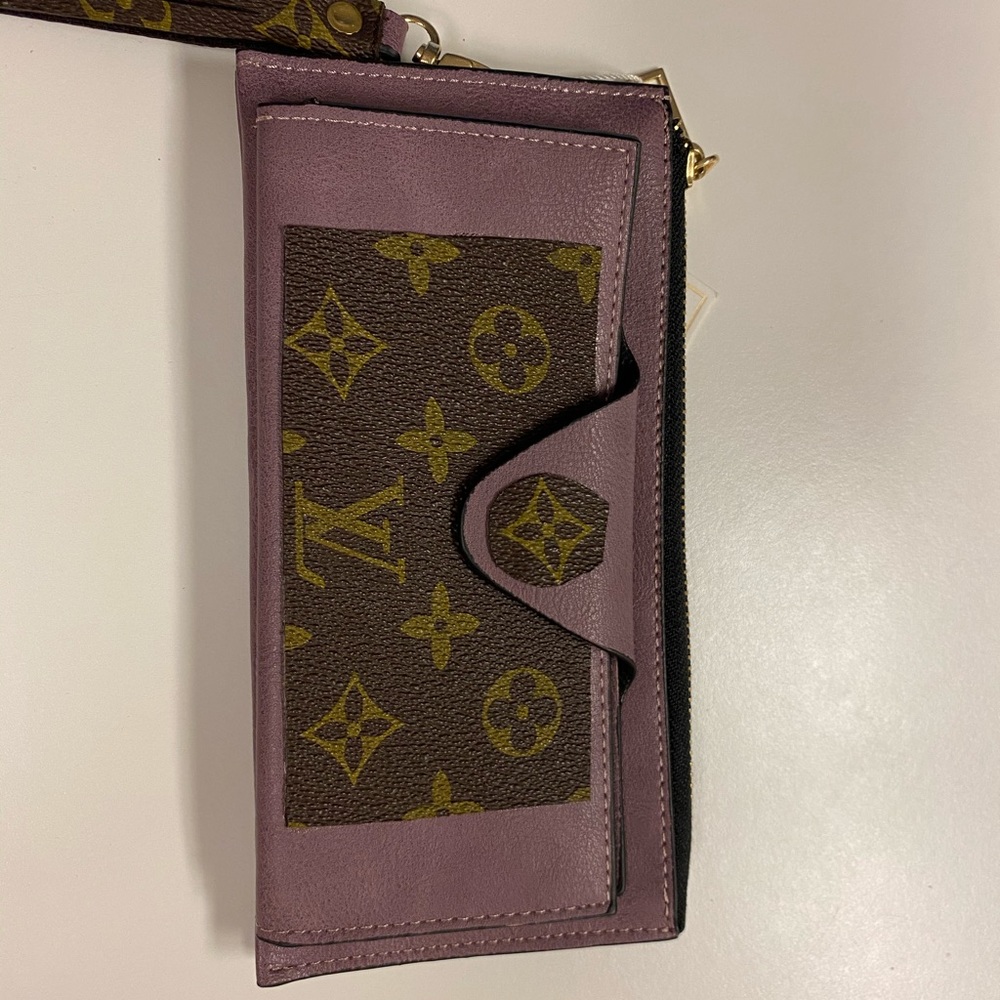 Upcycled Louis Vuitton Purple Wristlet
